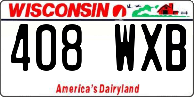WI license plate 408WXB