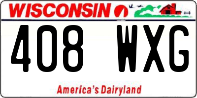 WI license plate 408WXG