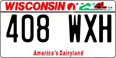 WI license plate 408WXH