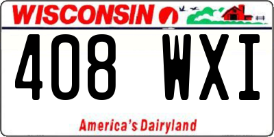 WI license plate 408WXI