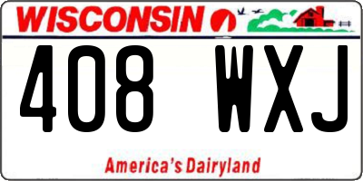 WI license plate 408WXJ