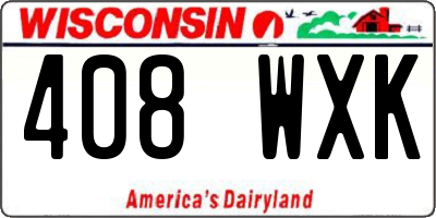 WI license plate 408WXK