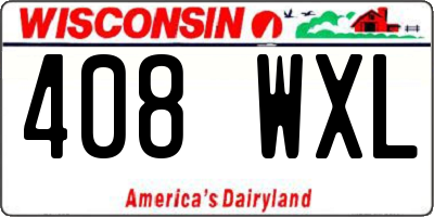 WI license plate 408WXL