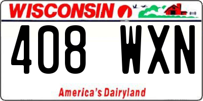 WI license plate 408WXN