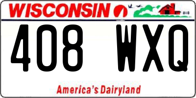 WI license plate 408WXQ