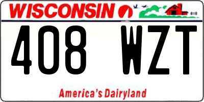 WI license plate 408WZT