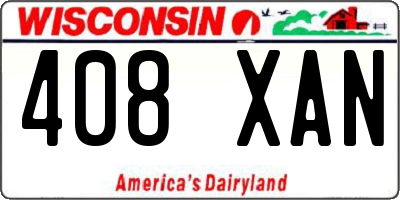 WI license plate 408XAN