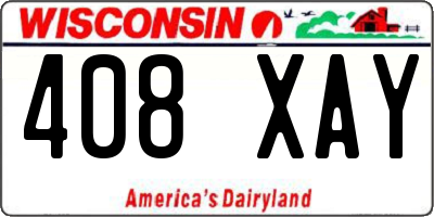 WI license plate 408XAY