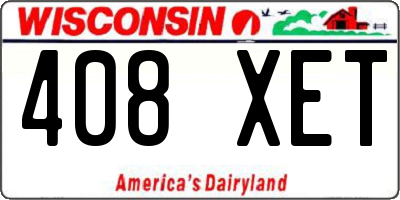 WI license plate 408XET