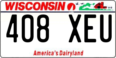 WI license plate 408XEU