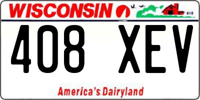 WI license plate 408XEV
