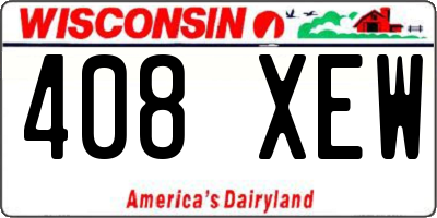 WI license plate 408XEW