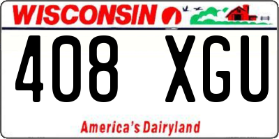 WI license plate 408XGU