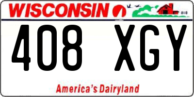 WI license plate 408XGY
