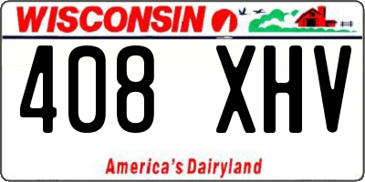 WI license plate 408XHV