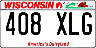 WI license plate 408XLG