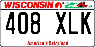 WI license plate 408XLK