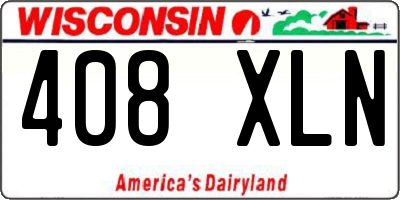 WI license plate 408XLN