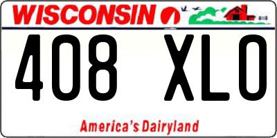 WI license plate 408XLO