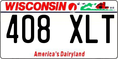 WI license plate 408XLT