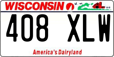 WI license plate 408XLW