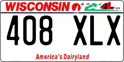 WI license plate 408XLX