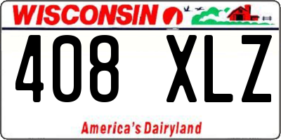 WI license plate 408XLZ