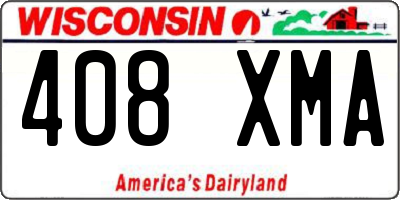 WI license plate 408XMA