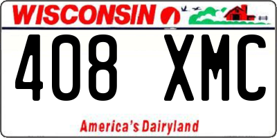 WI license plate 408XMC