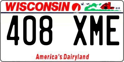 WI license plate 408XME