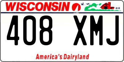 WI license plate 408XMJ
