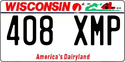 WI license plate 408XMP