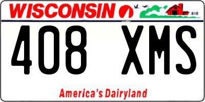 WI license plate 408XMS