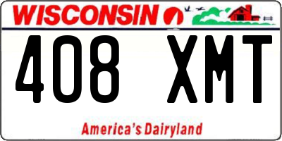 WI license plate 408XMT