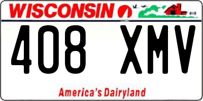 WI license plate 408XMV