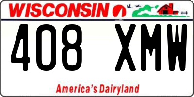 WI license plate 408XMW