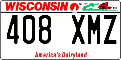 WI license plate 408XMZ