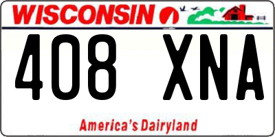 WI license plate 408XNA