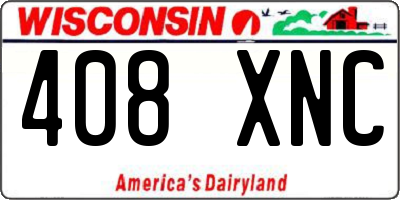 WI license plate 408XNC