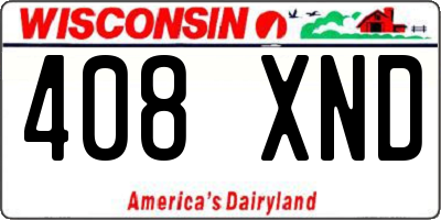 WI license plate 408XND