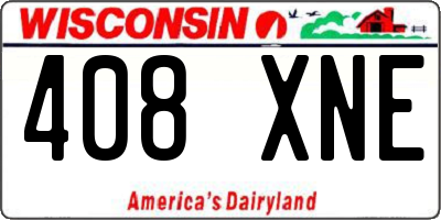 WI license plate 408XNE