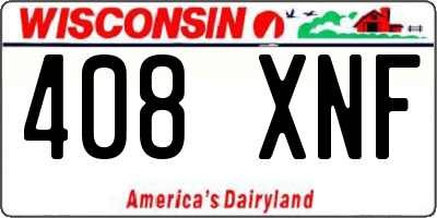 WI license plate 408XNF