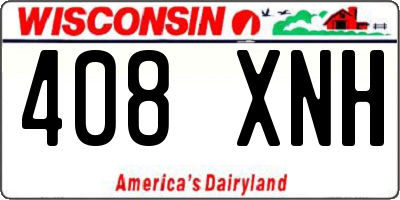 WI license plate 408XNH