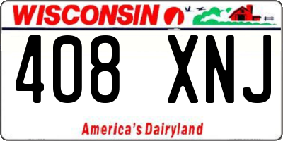 WI license plate 408XNJ