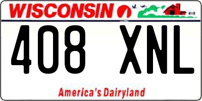 WI license plate 408XNL