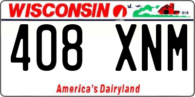WI license plate 408XNM