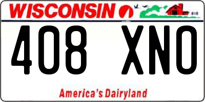 WI license plate 408XNO