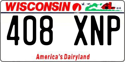 WI license plate 408XNP