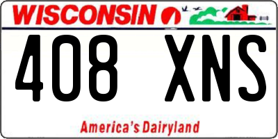 WI license plate 408XNS