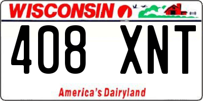 WI license plate 408XNT